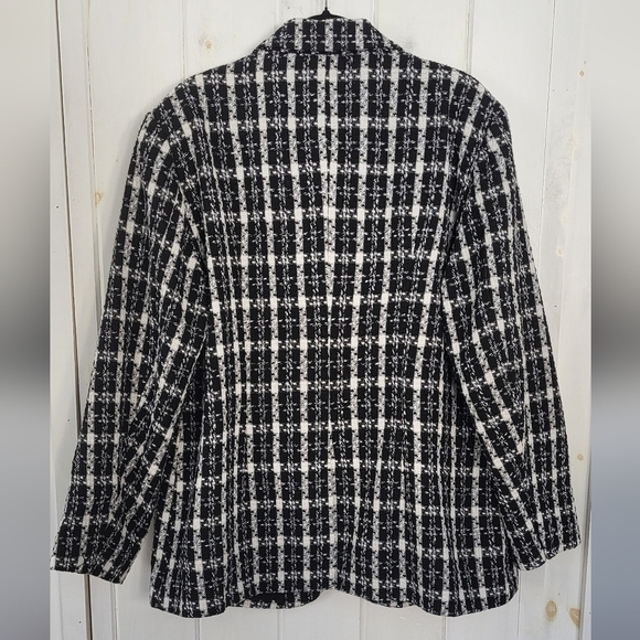 Ny & Co Long Sleeve Tweed Black & White Blazer - Picture 8 of 11